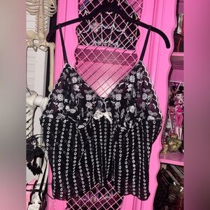 embroidered whimsigoth lingerie babydoll top
